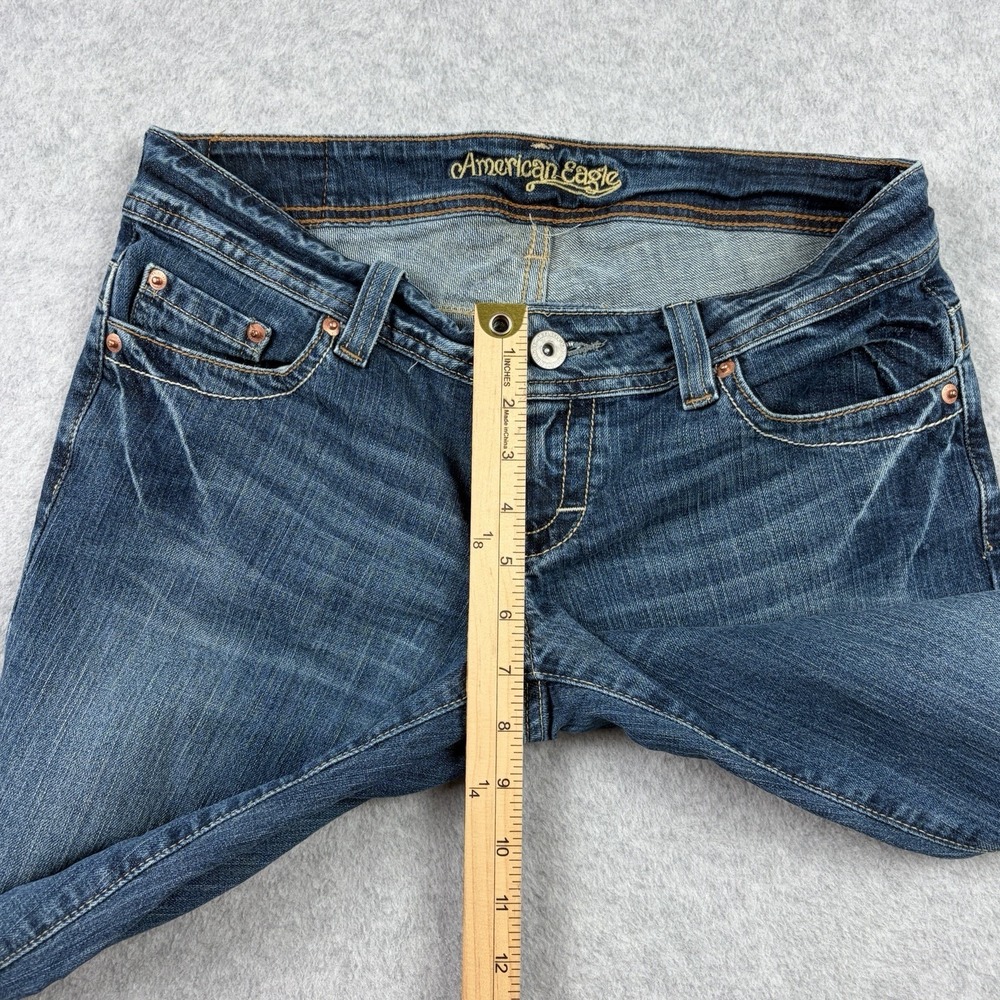 Vintage American Eagle Jeans Womens 8 Blue Artist Bootcut Low Rise Stretch Y2K - Picture 7 of 9